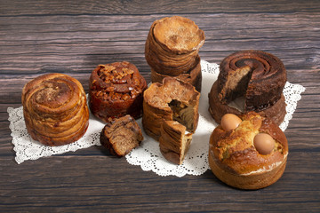 Mix of Portuguese folar cakes