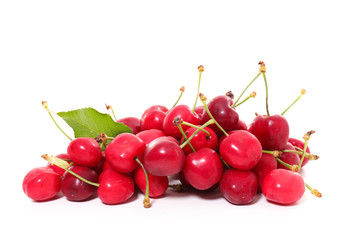 cherry fruit and leaf