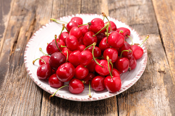 cherry fruit and leaf