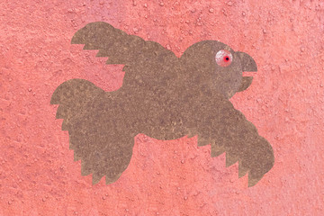 Bird stony in flight