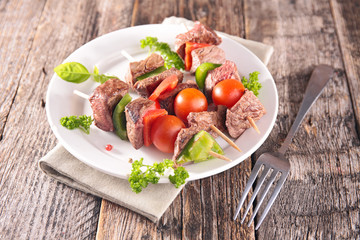beef skewer, barbecue