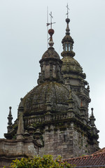 Fototapeta na wymiar Old church domes in Santiago de Compostela, Spain.