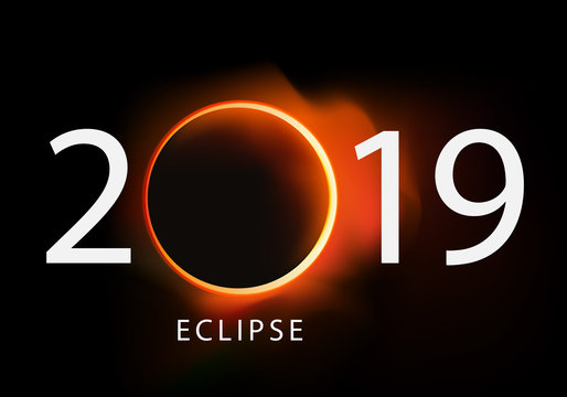 2019 - éclipse - soleil - solaire - calendrier - lune - présentation - astronomie - affiche - phénomène