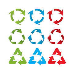 Obraz premium full color recycle icon set