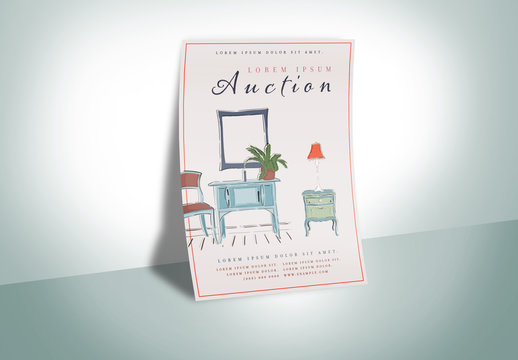 Poster Layout with Furniture Illustrations