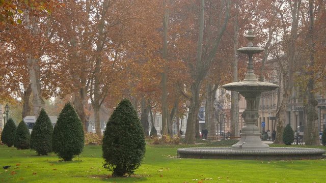 A fountain in Park Zrinjevac, Zagreb