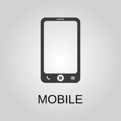 Mobile icon. Mobile symbol. Flat design. Stock - Vector illustration
