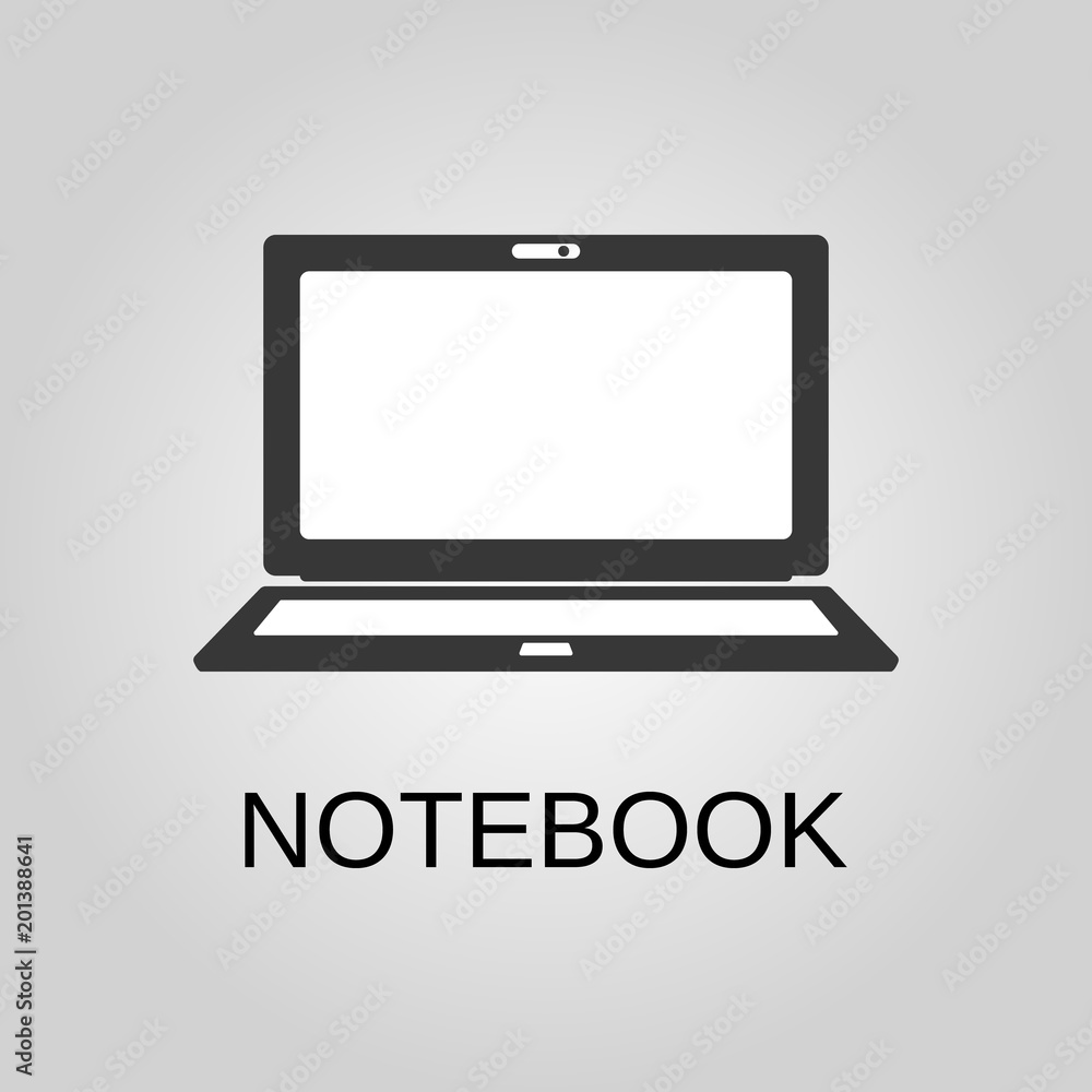 Poster notebook icon. notebook symbol. flat design. stock - vector illustration
