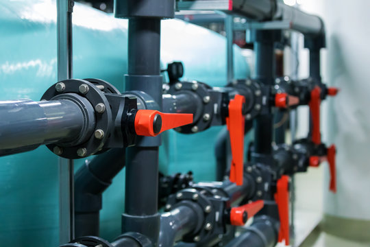 pipes and valves in industrial plant