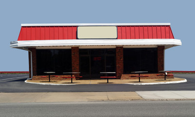 Fast Food Restaurant with Blue Sky.