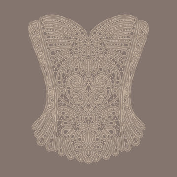Vintage beige lace corset