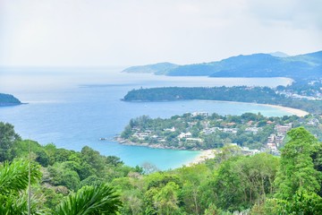 Beautiful Landscape of Three Beaches from Karon Viewpoint in Phuket