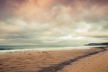 Coastal landscape, beach of Porto Santo