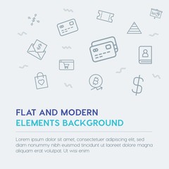 business, money, shopping outline vector icons and elements background concept on grey background...Multipurpose use on websites, presentations, brochures and more