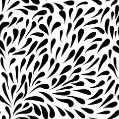 Abstract pattern. Stylized leaves, drops, cute seamless drop background for your design
