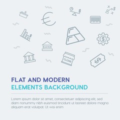 business, money, shopping outline vector icons and elements background concept on grey background...Multipurpose use on websites, presentations, brochures and more
