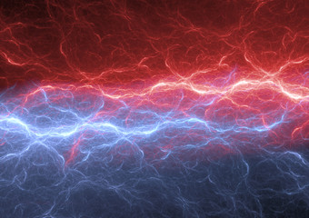 Fire and ice abstract fractal lightning, plasma electrical background