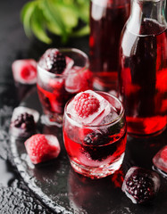 Summer berry lemonade with frozen berries