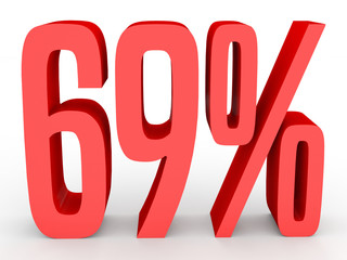 Sixty nine percent off. Discount 69 %.