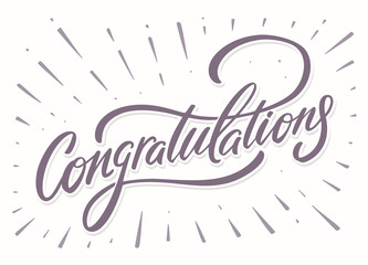 Congratulations card. Hand lettering