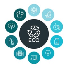 health, science, nature Infographic Colorful outline Icons Set. Contains such Icons as  exterior, pendulum,  disability,  laboratory,  handicap,  physics and more. ..Fully Editable. Pixel Perfect