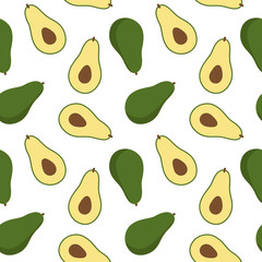 green exotic avocado pattern seamless on a white background vector - 201400683