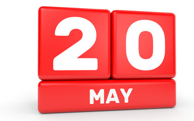 May 20. Calendar on white background.