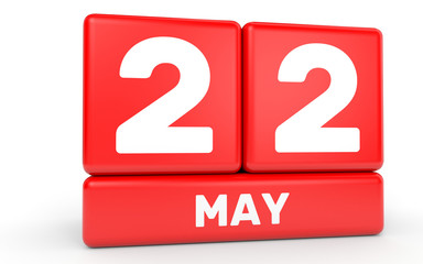 May 22. Calendar on white background.
