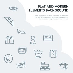 clothes, shopping outline vector icons and elements background concept on grey background...Multipurpose use on websites, presentations, brochures and more