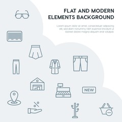 clothes, shopping outline vector icons and elements background concept on grey background...Multipurpose use on websites, presentations, brochures and more