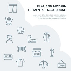 clothes, shopping outline vector icons and elements background concept on grey background...Multipurpose use on websites, presentations, brochures and more