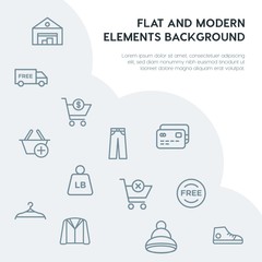 clothes, shopping outline vector icons and elements background concept on grey background...Multipurpose use on websites, presentations, brochures and more