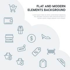 clothes, shopping outline vector icons and elements background concept on grey background...Multipurpose use on websites, presentations, brochures and more