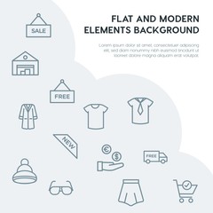 clothes, shopping outline vector icons and elements background concept on grey background...Multipurpose use on websites, presentations, brochures and more