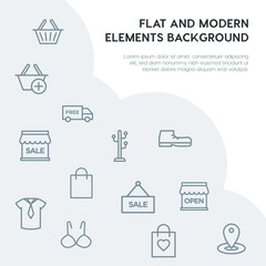 clothes, shopping outline vector icons and elements background concept on grey background...Multipurpose use on websites, presentations, brochures and more