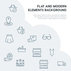 clothes, shopping outline vector icons and elements background concept on grey background...Multipurpose use on websites, presentations, brochures and more