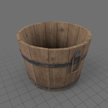 Old fashioned wooden bucket