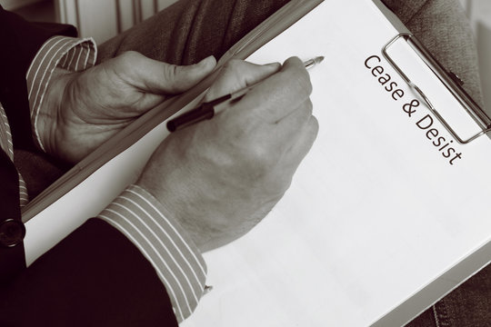 A man writes cease and desist