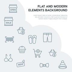 clothes, shopping outline vector icons and elements background concept on grey background...Multipurpose use on websites, presentations, brochures and more