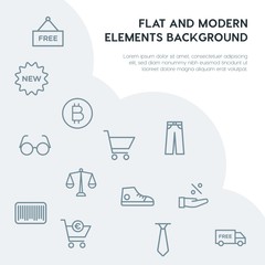 clothes, shopping outline vector icons and elements background concept on grey background...Multipurpose use on websites, presentations, brochures and more