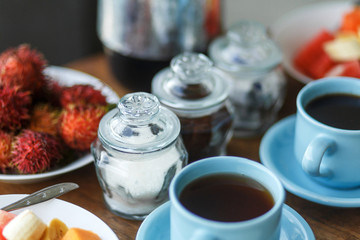 Balinesse breakfast on wooden table