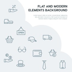 clothes, shopping outline vector icons and elements background concept on grey background...Multipurpose use on websites, presentations, brochures and more