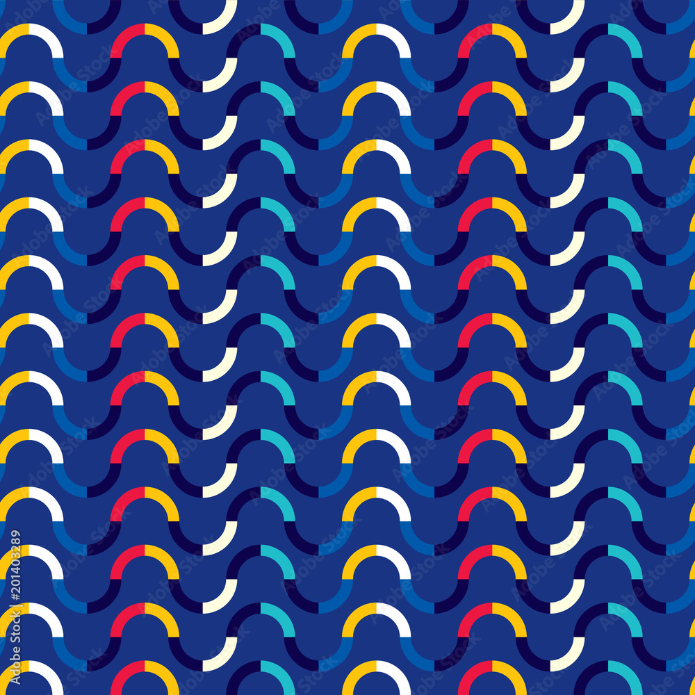 Poster abstract seamless pattern of waves and lines.