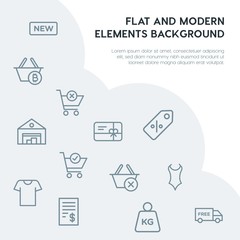 clothes, shopping outline vector icons and elements background concept on grey background...Multipurpose use on websites, presentations, brochures and more