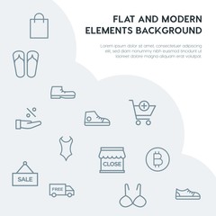 clothes, shopping outline vector icons and elements background concept on grey background...Multipurpose use on websites, presentations, brochures and more