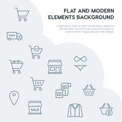 clothes, shopping outline vector icons and elements background concept on grey background...Multipurpose use on websites, presentations, brochures and more