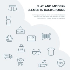 clothes, shopping outline vector icons and elements background concept on grey background...Multipurpose use on websites, presentations, brochures and more