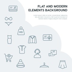 clothes, shopping outline vector icons and elements background concept on grey background...Multipurpose use on websites, presentations, brochures and more