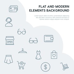 clothes, shopping outline vector icons and elements background concept on grey background...Multipurpose use on websites, presentations, brochures and more