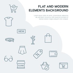 clothes, shopping outline vector icons and elements background concept on grey background...Multipurpose use on websites, presentations, brochures and more